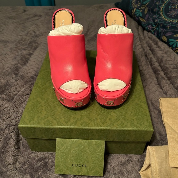 Gucci Malaga Rhodamine Pink Platform Heel - Picture 6 of 12